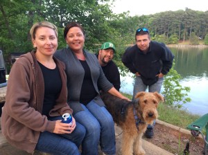 Hanging with friends Abby, Amanda, Brian and Jamie