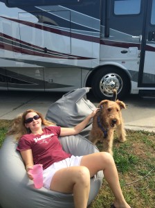Me and Mommy Setting up at Lake Norman, NC