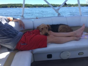 Hanging in the shade with Uncle Mark.