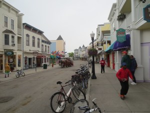 Downtown Mackinac Island. It's nice not having cars, however you do have to watch out what the horses drop for ya.