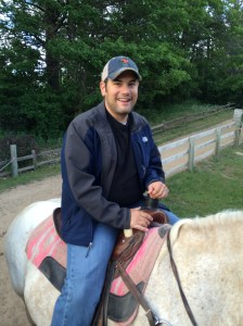 Daddy riding a bigger version of me.