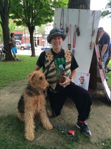 Ran into Hoff, who has the worlds largest collection of harmonica cases.  He is holding the one that Jake made for him.  Did you notice the little harmonicas around his hat?