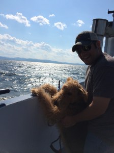 Daddy and I on the ferry from Burlington back to NY.