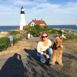 Mommy and I on the way to the lighthouse
