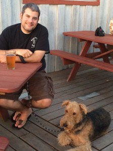 Daddy and I enjoying a beer at Two Goats Brewery in Hector, NY.