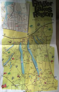 Map of the Finger Lakes. We were between the two larger lakes.