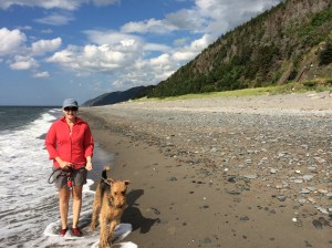 Mommy and I walking along this great little beach on the North West coast of Nova Scotia