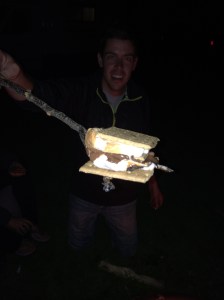 Our friend Brian showed us how to make a triple decker smore.  Of course the humans only gave me the graham cracker.  