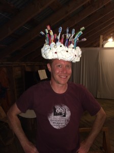 Uncle Jake with a toothbrush crown at the Museum of Everyday Life.  Great little gem of a museum with collections of toothbrushes, paperclips and matches.