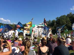 Drove to north eastern Vermont to watch Bread and Puppet.  This is a well known local theatre company that makes their own props and performs in the middle of a field.